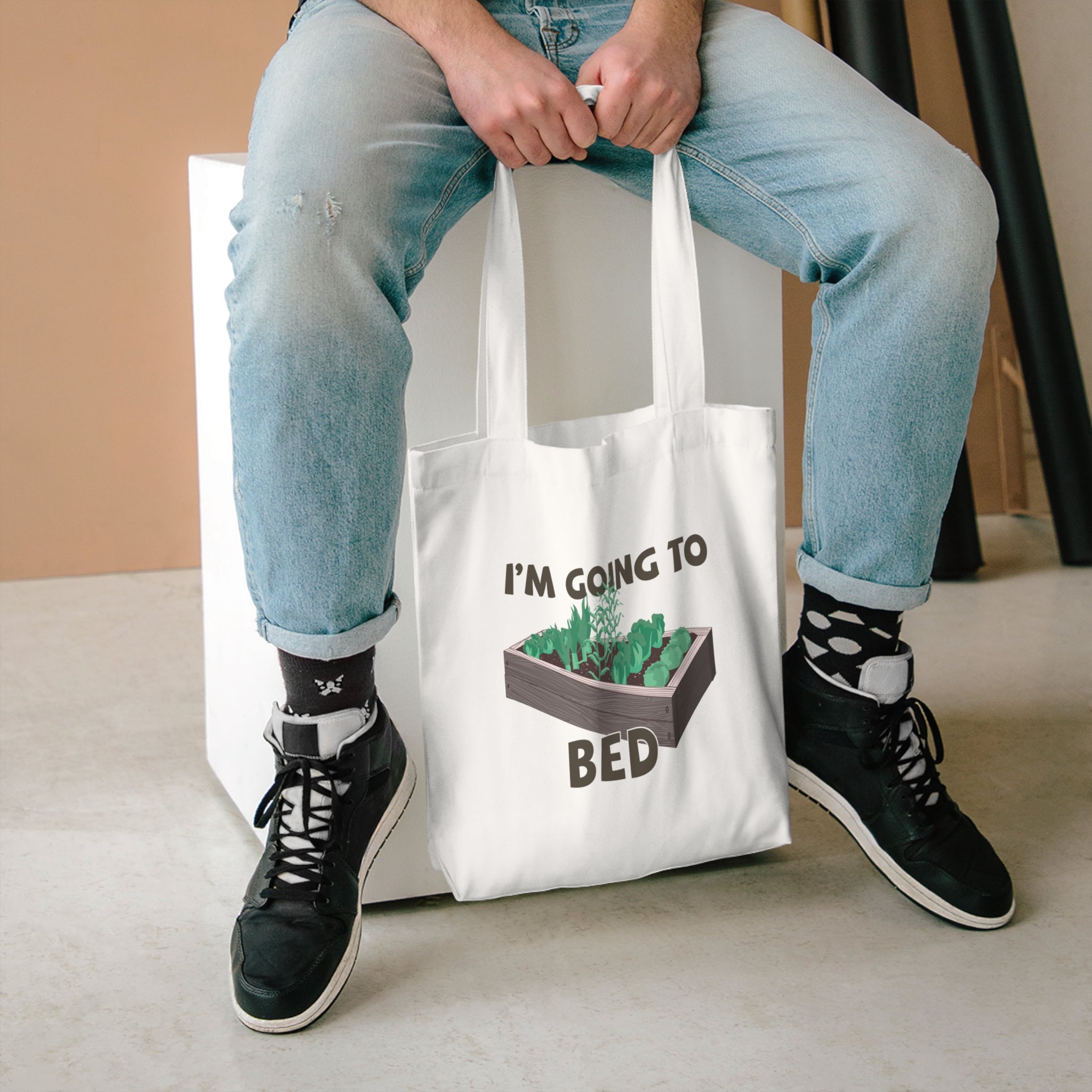 AUS I'm Going to Bed (wood) Canvas Tote Bag